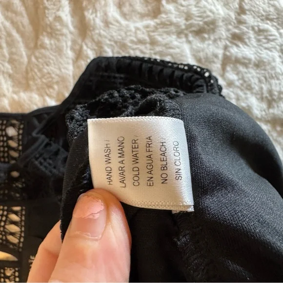 NAIF Black Crochet Detail Tank Top - Picture 6 of 7